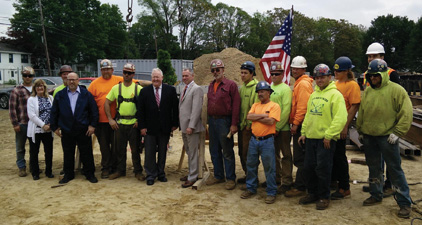Exec. Dir. Jack McCarthy at Topping Off Ceremony for the Hurld-Wyman Elementary School