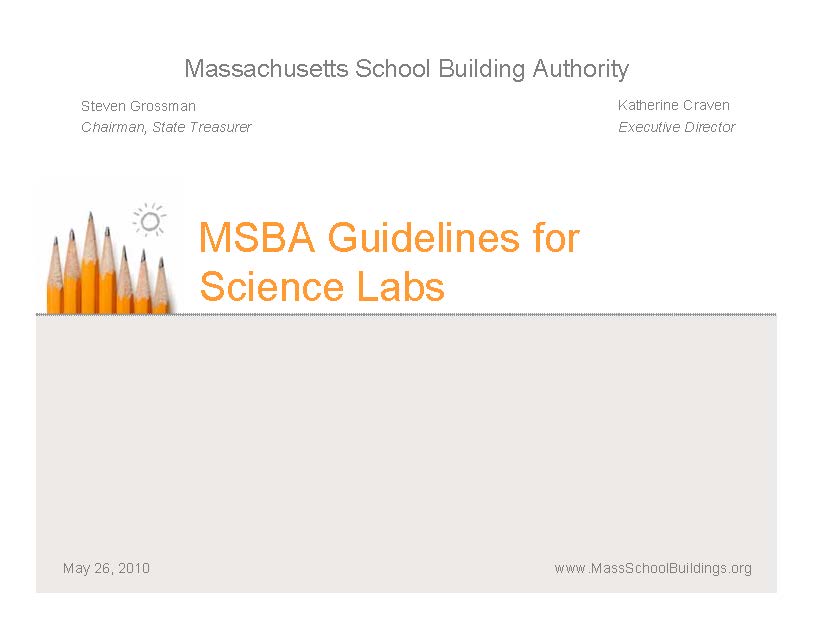 High School Science Lab Guidelines Presentation - 2010